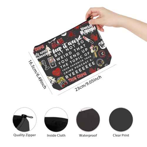TSOTMO Morbid Crime Inspired Gift True Crime Club Makeup Bag True Crime Fan Zipper bag