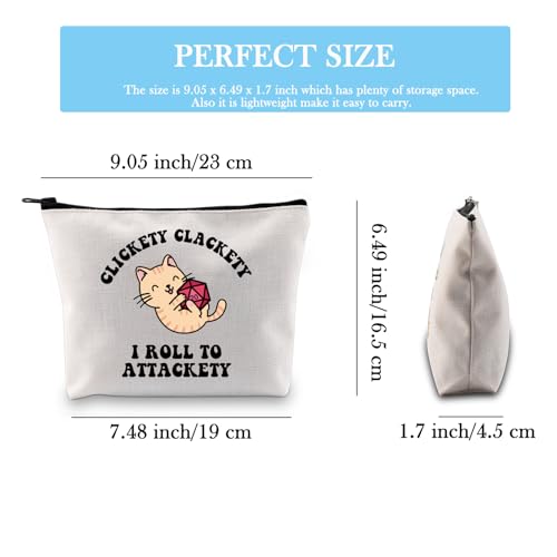 Role Playing Games Gift Cat Dice DandD Storage Accessories Bag Gift for RPG DanND Game Players (Attackety Bag)