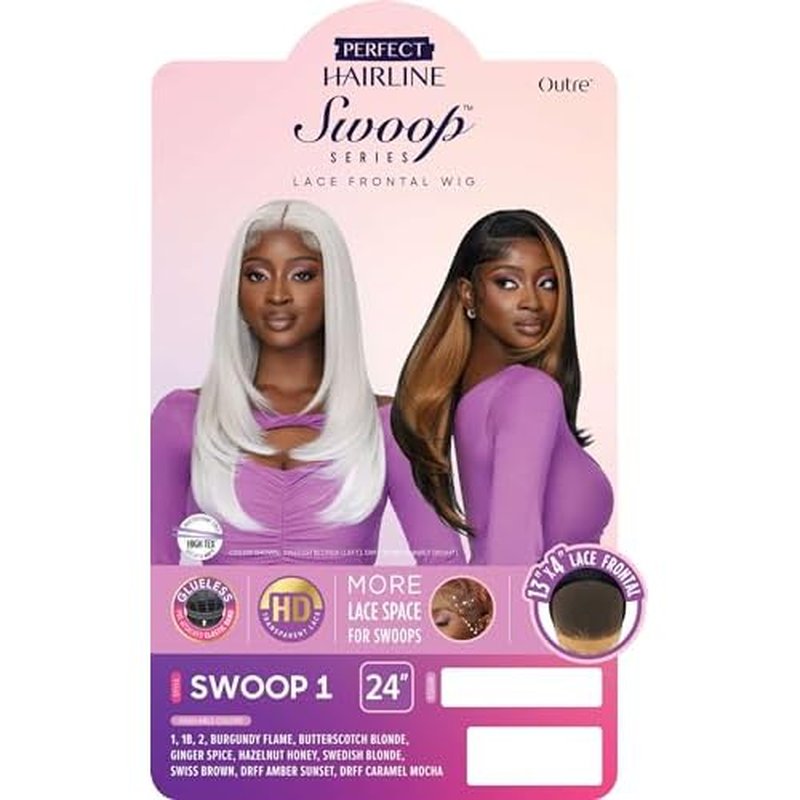 Outre Lace Front Wig - Perfect Hair Line 13X4 - Swoop Series - Swoop 1 (SWISS BROWN)