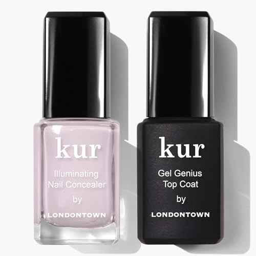 LONDONTOWN kur Nail Conceal & Go Duo Set, Includes Nail Illuminating Concealer & Gel Genius Top Coat, 2 Piece Set, 0.4 Fl Oz