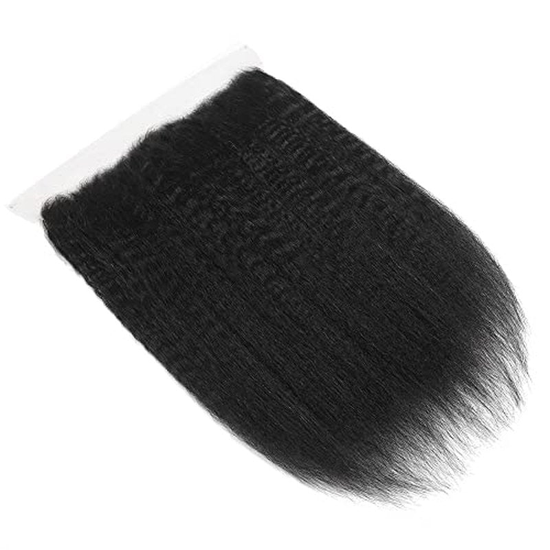 Kinky Straight 13x4 Ear To Ear HD Lace Frontal Closure 14 Inch 12A Brazilian Kinky Straight Human Hair Transparent Frontal Closure 150% Density Natural Hairline Pre Plucked