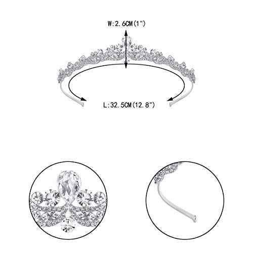 EVER FAITH Women's Austrian Crystal Wedding Teardrop Hair Tiara Headband Clear Silver-Tone