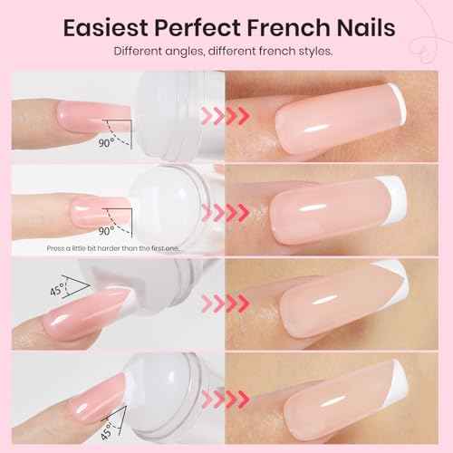 Beetles Nail Stamp 3Pcs Silicone French Tip Nail Stamp Kit with Replacement Nail Stamper Heads and Scrapers Soft Silicone Nail Printing Tool for Home Manicure Diy Nail Art Salon Gifts for Girls