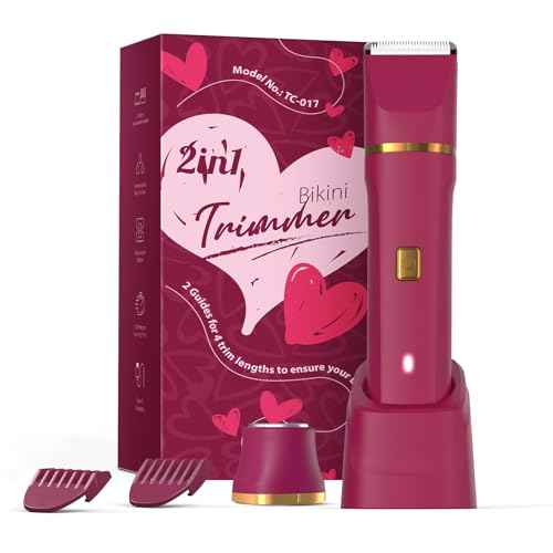 Electric Bikini Trimmer for Women - Waterproof Pubic Hair Trimmer & Facial Shaver, Rechargeable Cordless Electric Razor with Ceramic Blades, IPX7 Shower-Safe for Sensitive Skin, Christmas Gift for Her