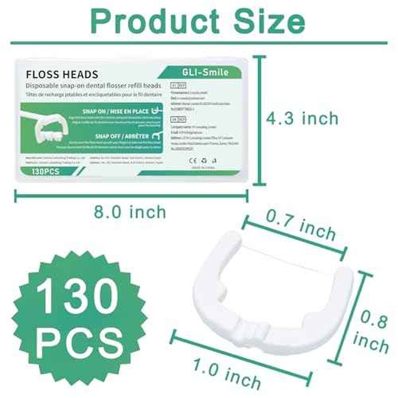 Ultraclean Access Flosser Refill Heads, Effective Plaque Removal for Proper Oral Care & Hygiene, Durable Flosser Refill Heads, PFAS Free, 130ct