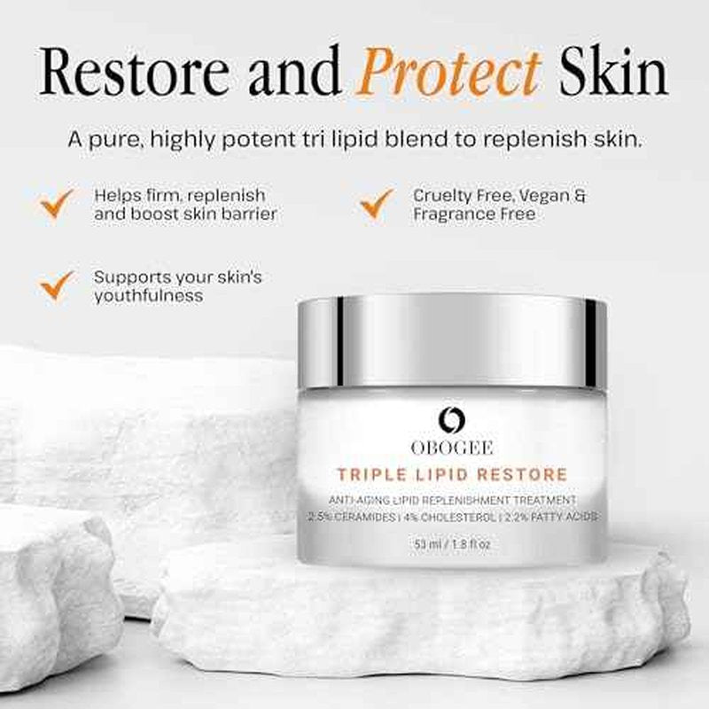 Triple Lipid-Peptide Cream: Enriched with Lipids, Ceramides, Peptides, Hyaluronic Acid, and Fatty Acid for Firming, Anti-Aging and Plumping Face Moisturizer (53 ml /1.8 fl oz)
