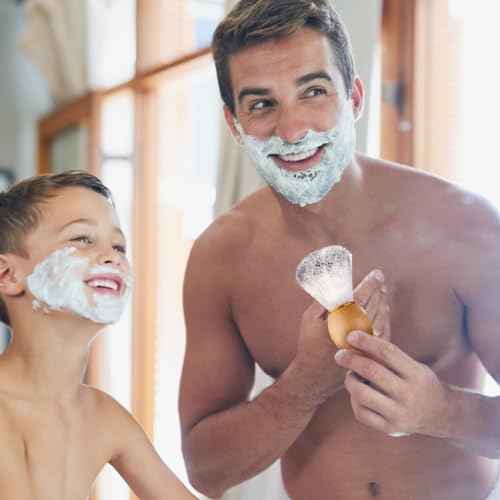 7Pcs Men Shaving Brush Wood Handle, Professional Salon Tools Hand Crafted Shaving Brush Wood Handle Shave Brushes Handmade Nylon Hair Brush for Men