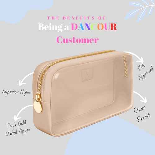 Clear Makeup Bag, Beige Mini Makeup Bag for Purse, Small Clear Cosmetic Bag, Pouch Organizer, Travel Cosmetic Case, Mini Pouch for Purse, Beige