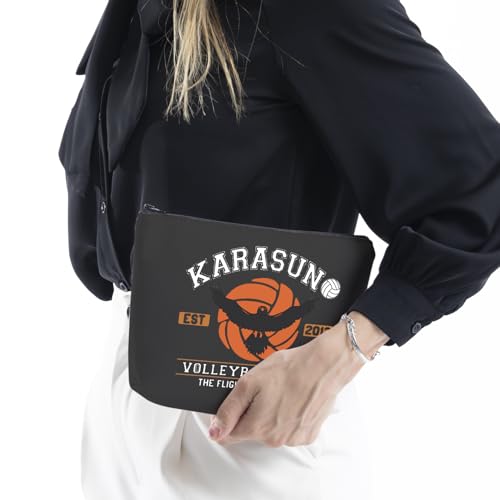 WCGXKO Anime Lover Volleyball Club Makeup Bag - Japanese Volleyball Anime Cosmetic Pouch