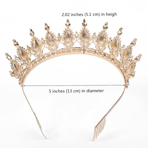 Tiara Crown for Women Crystal Queen Crowns Princess Tiaras with Comb Royal Crown for Wedding, Christmas, Halloween, Birthda, party, Prom, Anniversaries