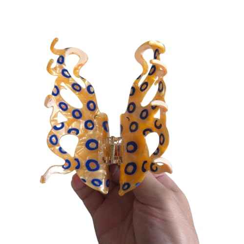 Novelty Blue-Ringed Octopus Hair Clip,Acetate Hair Claw,Big Hair Clips for Women