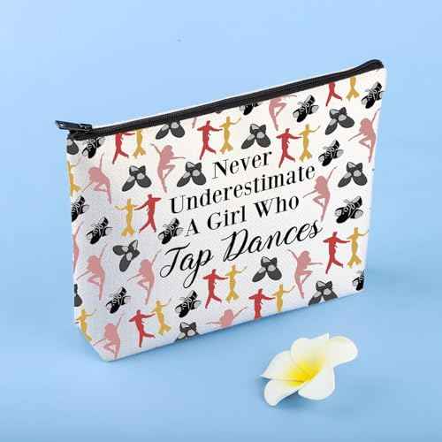 JYTAPP Tap Dance Lover Cosmetic Bag Never Underestimate A Girl Who Tap Dances Tap Dancer Gifts Tap Dance Dancing Gift