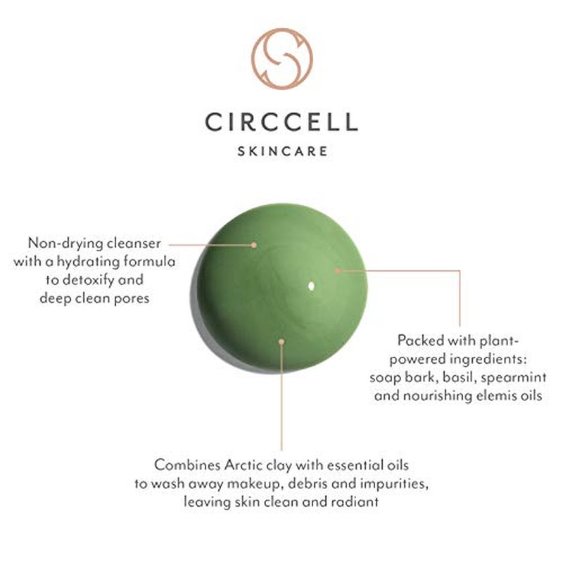 CIRCCELL Geothermal Clay Cleanser ? Hydrating Facial Cleanser - Arctic Clay and Essential Oils Deep Clean & Detox Skin ? Hydrating Clay Face Wash or Mask for All Skin Types