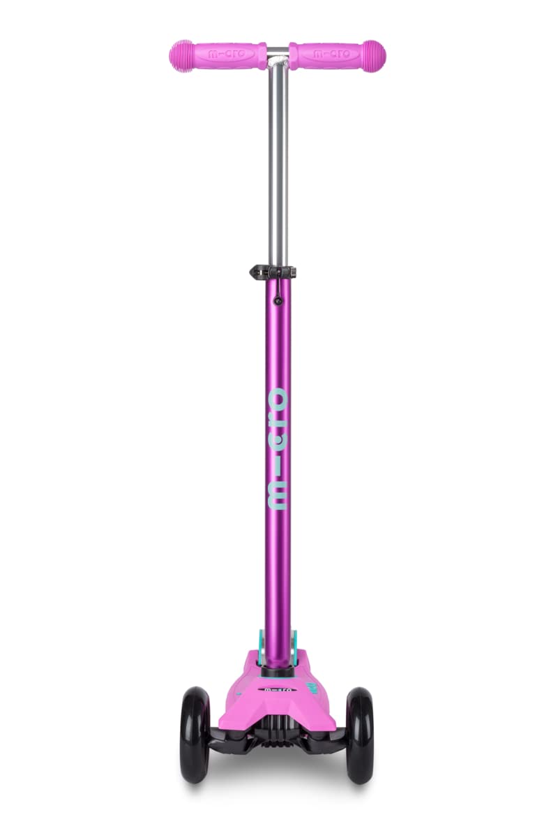 Micro Kickboard | Maxi Kids Scooter for Ages 5-12 | Children up to 110 lbs | 3 Wheel Lean-to-Steer Design | Adjustable T Bar | Smooth Ride PU Wheels | Swiss Design