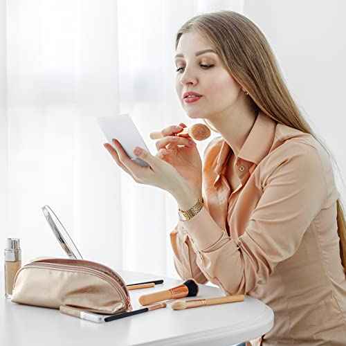 Queekay 32 Pcs Pocket Mirror Bulk Folding Compact Mini Mirror for Women Makeup Travel Cosmetic, 2 x 3 x 0.2 Inch(White)