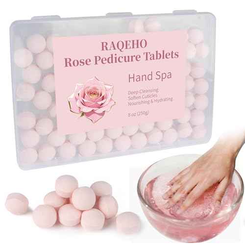 Manicure Spa Balls 8oz -Rose Soak Balls Moisturizing Tablets Cuticle Soften Bombas Efervescentes Para Pedicure Spa Nail Supplies Tools for Hand Soak Pedicure Soak Nail Care Nail Salon£¨80count£©