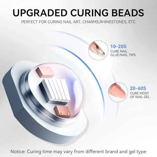 Makartt UV Nail Lamp with Stand ? Handheld UV Light for Gel Nails for Nial Tips & Gel Polish, USB Rechargeable Fast Curing Flash Cure Lamp with LCD & 2 Timers for DIY Home or Salon