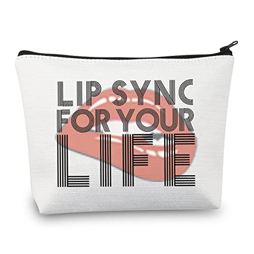 BDPWSS Drag Queen Gift Lip Sync For Your Life Makeup Bag Drag Race Inspired Cosmetic Bag (Lip Sync Life)