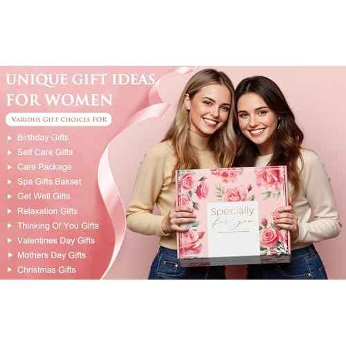Birthday Gifts for Women Self Care Gift, Rose Spa Gift Baskets Bath Set Get Well Soon Care Package Christmas Mom Gifts for Women Sister Friend Wife Grandma Teacher Nurse w/ Blanket