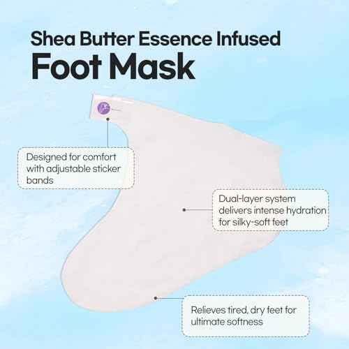 Epielle Intensive Repairing Foot Mask 6 Pairs, Deep Moisturizing Socks for Dry, Cracked Feet, Self Care Gifts for Women, Spa Kit, Stocking Stuffers, Thanksgiving Essentials