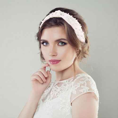 TODDER 6PCS Pearl Headbands for Women, Bridal Hair Accessories White Headband Cute Fashion Elegant Bride Headbands for Wedding, Party, Prom and Birthday
