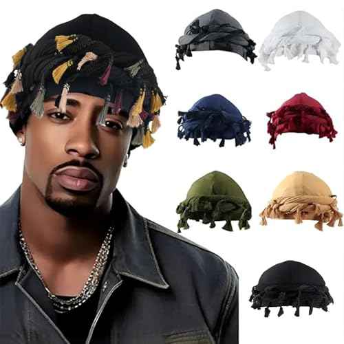 Gturytr Turban for Men Vintage Twist Head Wraps Durag Satin Lined Halo Turban for Women Modal and Satin Scarf Tie