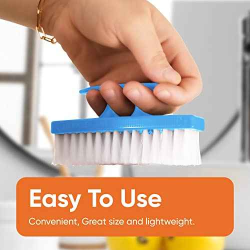 Superio Nail Brush Cleaner with Handle - Durable Brush Scrubber To Clean Toes, Fingernails, Hand Scrubber All Surface Cleaning, Blue Heavy Duty Scrub Brush Stiff Bristles, Easy To Hold