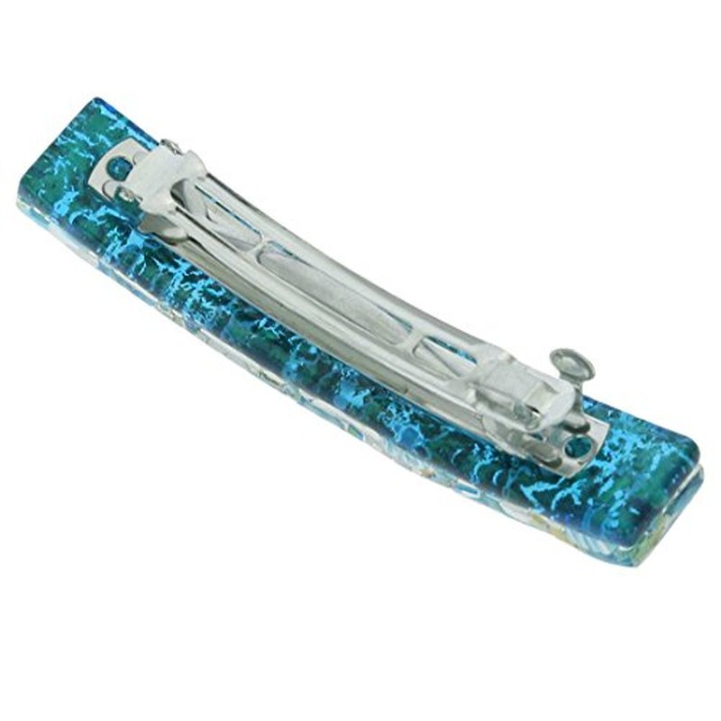Glass Of Venice Murano Glass Venetian Reflections Hair Clip - Aqua Gold