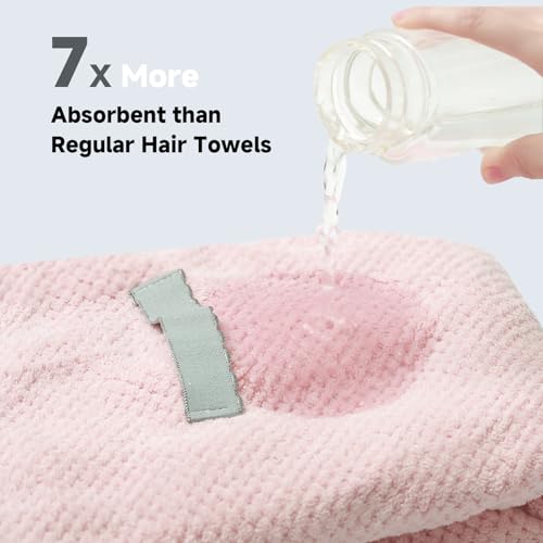 Large Microfiber Hair Towel for Women, Christmas Stocking Stuffers,Supper Soft Anti Frizz & Quick Dry for Curly Hair, Ultra Absorbent Hair Wrap Towels for Long,Thick,Wet Hair, Mom Gifts, 24x42 Inches