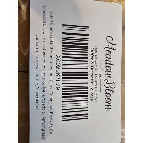 EST'D 2004 HC Meadow Bloom Tallow Bar Soap - Lemongrass, Coffee & Turmeric 2 Pack - Made with All Natural 100% Grass Fed Tallow Handmade Soap Bar - Great for Face or Body Soap