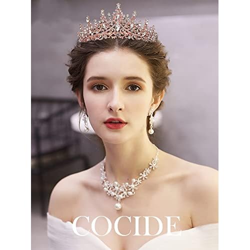 COCIDE Tiara and Crown for Women Crystal Queen Crown Rhinestone Tiara for Girl Bride Wedding Hair Accessories for Bridal Birthday Party Prom for Halloween Cos-play Costume Christmas