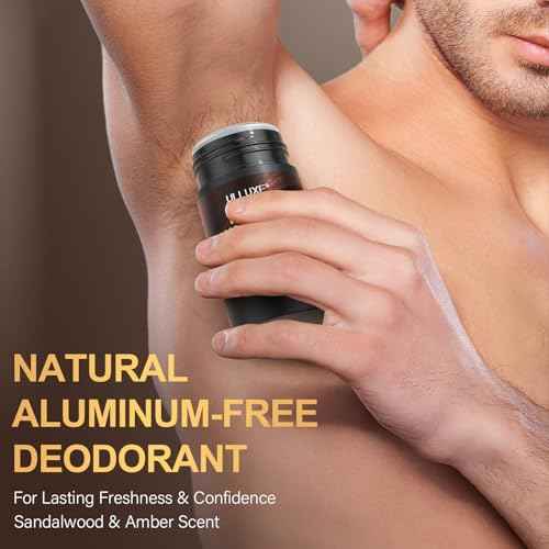 Skin Care Kit for Men, Face Skincare, Lip Care & Body Care for Men, Mens Skincare Set with Face Cream, Lip Balm, Deodorant Stick & Bath Soap, Gifts for Mens Birthday, Husband Dad Gift