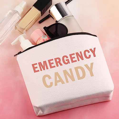 BDPWSS Emergency Candy Makeup Bag Candy Lover Gift Emergency Food Bag For Women Girls Sister Friends Graduation Gift (Emergency Candy)