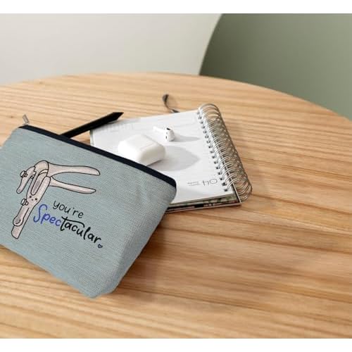 Ayxvt Obgyn Cosmetic Makeup Bag - Medical Office Decor, Midwife Gifts, Doctor Gifts (Blue)