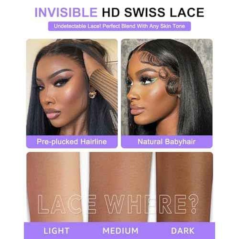 30 Inch Straight Wigs Human Hair 13x6 Lace Front Wigs Human Hair Pre Plucked 200 Density HD Transparent Lace Frontal Glueless Wig for Women with Baby Hair