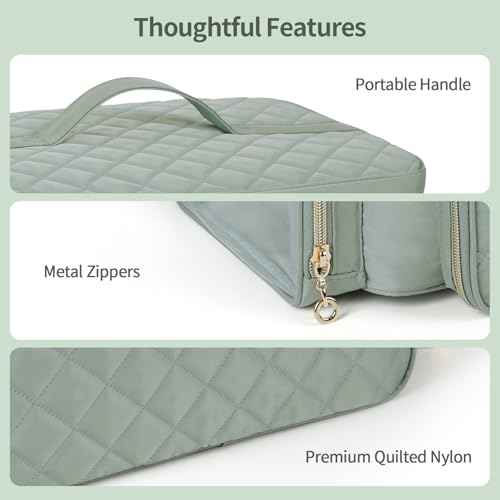 Nail Polish Organizer, Nail Polish Storage Holds 50-70 Bottles & Nail Lamp, Portable Travel Nail Kit Storage Carrying Case Fits Nail Suppiles, Gift for Manicurist, Grils (Green)