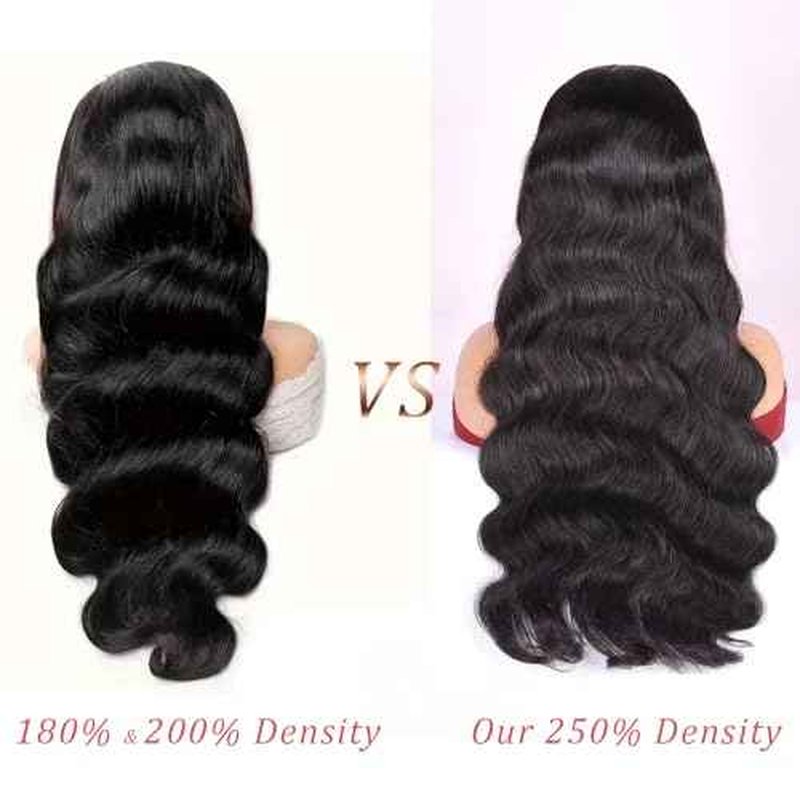13x6 HD Frontal Wig 250 Density HD Lace Front Wigs Human Hair Pre Plucked with Baby Hair Brazilian Virgin Hair Glueless Body Wave Wig 26 Inch Transparent Lace Front Wigs Human Hair Natural Black