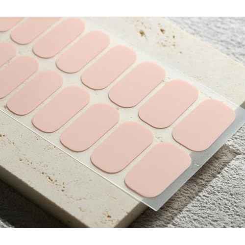 Nail Polish Strips, 32PCS Salon Quality Wraps, Long Lasting Gel Nail Stickers for Women Easy Apply& Remove (Sweet Pink)