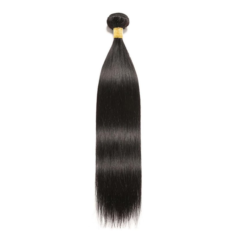 Straight Human Hair Bundles 24 Inch Straight Single Bundle #1B Natural Black Human Hair Unprocessed Native Virgin Hair 100g Total Double Weft Weave Crochet Human Hair Extensions for Women