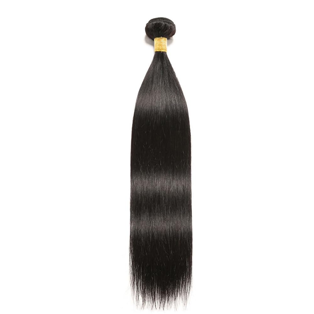 Straight Human Hair Bundles 26 Inch Straight Single Bundle #1B Natural Black Human Hair Unprocessed Native Virgin Hair 100g Total Double Weft Weave Human Hair Extensions for Women