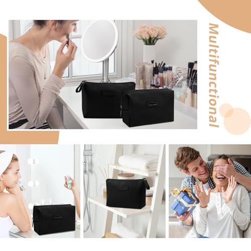 Cosmetic Bags for Women Small Makeup Bag for Purse Pu Leather Makeup Pouch Travel Makeup Bag with Zipper Make Up Bag for Travelling