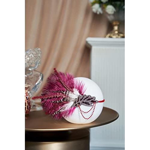 BABEYOND 1920s Headpiece Flapper Headband - Roaring 20's Sequined Showgirl Hair Band with Feather