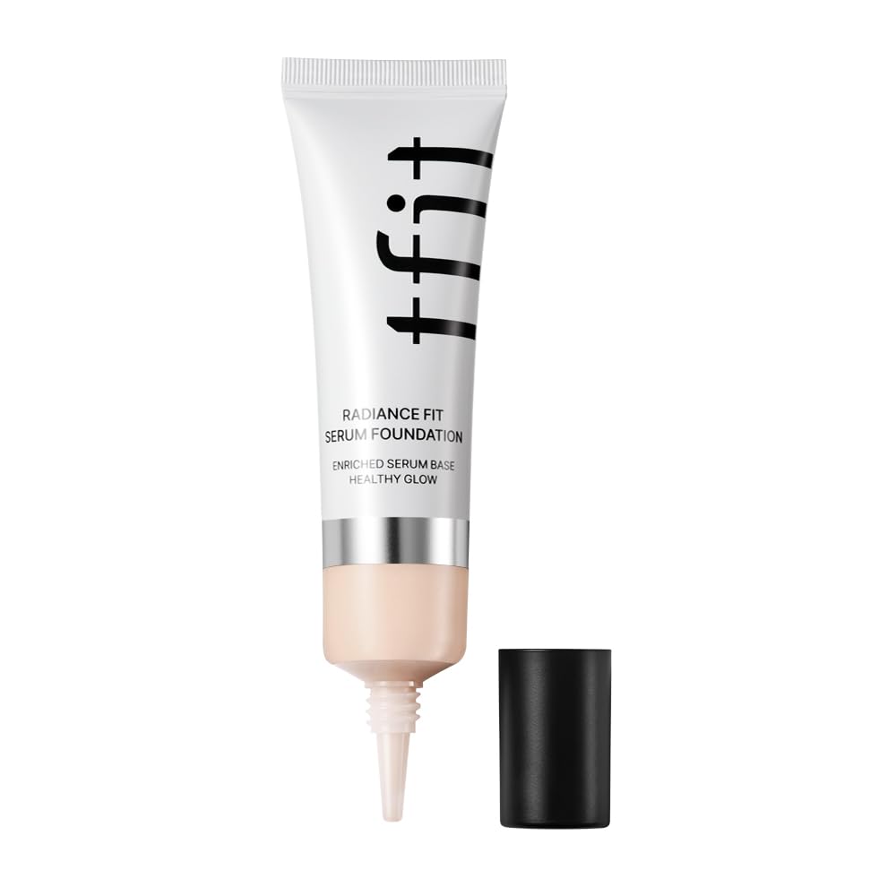 TFIT Hydrating Serum Foundation for Dry Skin – Lightweight, Moisturizing Coverage with Natural Glow & Pore‑Blurring Finish. (C01 Porcelain, 1.05 Oz.)