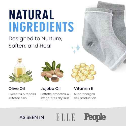Dr. Frederick's Original Moisturizing Heel Socks for Dry Cracked Heels Treatment - Infused with Olive Oil, Jojoba Oil and Vitamin E - 2 Pairs - Stocking Stuffers for Adults - Original Formula