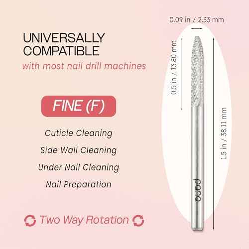 Pana 3/32" Under Nail Cleaner Safety Nail Carbide Bit - For Electric Dremel Drill Machine (Fine, Silver)