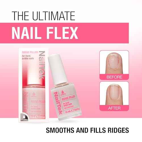 Nail Tek Ridge Filler Formula 3 ? Clear Ridge Filler for Nails, Base Coat, Nail Strengthener Polish for Hard & Brittle Nails, 0.5 fl oz