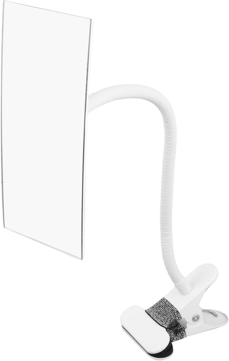 Clip-On Desk Makeup Mirror - Anti-Peeping Privacy Design | Adjustable Gooseneck Clamp for Office Use