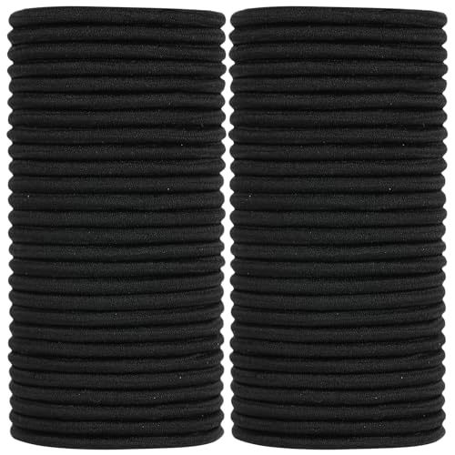 Black Hair Ties No damage 280 Bulk Pack, 4MM Ouchless Elastic Hair Bands for Women's Hair Elastic Ponytail Holders for Ponytails, Thick, Medium, Thin, Fine & Short Hair