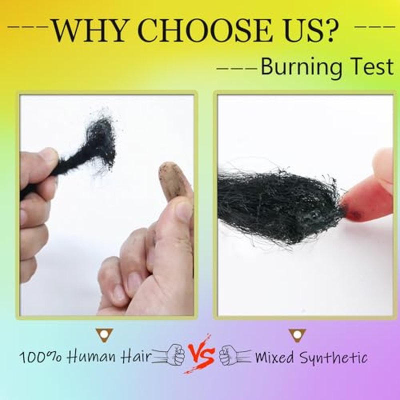 12 Inch Permanent Loc Extensions Human Hair 0.6cm 30 Strands Natural Black Handmade Dreadlocks Human Hair Dreads Extensions for Men/Women/Kids