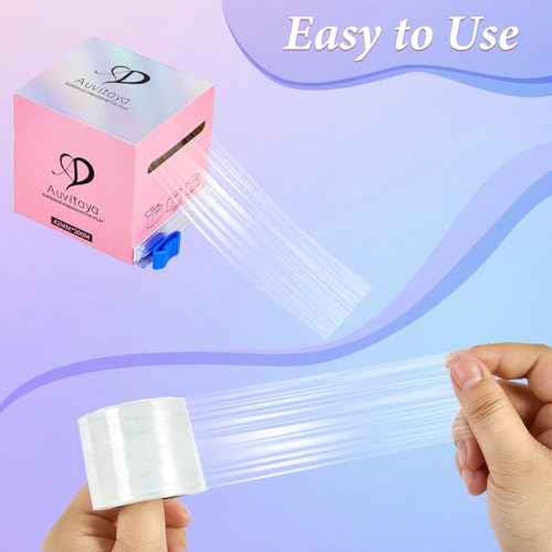 2 Pack Eyebrow Lamination supplies with Ergonomic Slicer, Premium Transparent Preservative Film, Permanent Make Up Cling Wrap Cover Tape Roll Perfect for Lip Brow Lamination Lash Lift